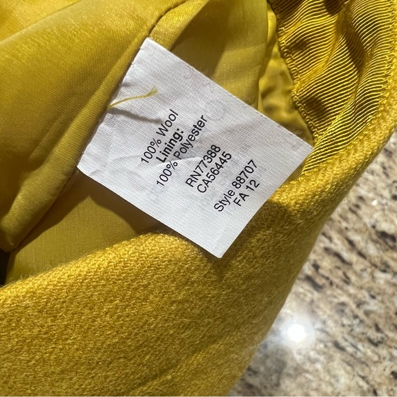 J Crew Lime Green/Yellow Wool No 2 Pencil Skirt 0 - Picture 4 of 10